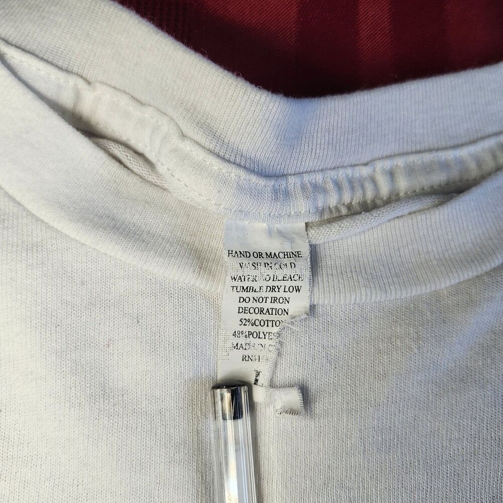 VTG California 96 Custom Motors Tee White Cropped 90's Y2K Large - Picture 8 of 8